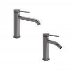 Комплект для умивальника+біде Qtap Robin Black Chrome: Змішувач для раковини QTROB1060M102K + Змішувач для біде QTROB2060102K
