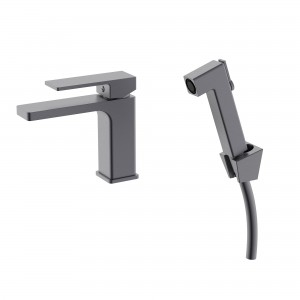 Змішувач для раковини Qtap Gemini (з гігієнічним душем) QTGEM272GMB45692 Gunmetal Black PVD