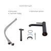 Комплект для ванни Qtap Robin Black: Змішувачі QTROB3060102B+QTROB1060M102B+Тримач QT829910842854OB+Шланг QT054BL43074+Лійка QTRUC125BLM45776