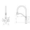 Змішувач для кухні Lidz Aria 020F3 з гнучким виливом з підключенням для питної води (k35) LDARI020F3WNK39480 White / Nickel