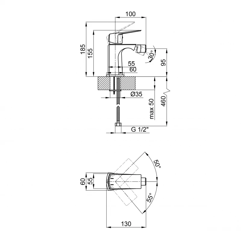Змішувач для биде Qtap Lodenice QTLOD2030101C Chrome