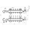 Колекторна група Icma 3/4" 7 виходів, з витратоміром №A3K013