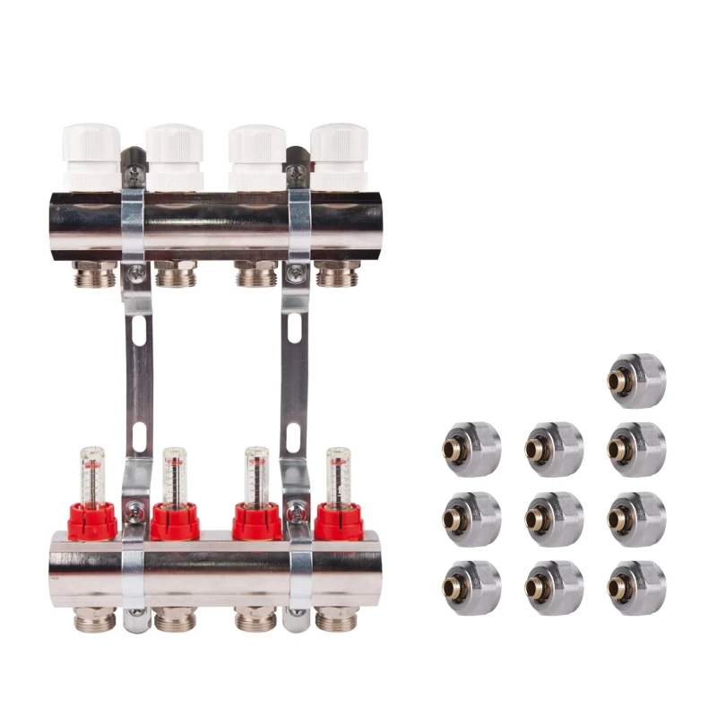 Комплект: SD Колектор с витратомірами 1"х5 SD235W5 + SD Євроконус 3/4'' 16 х 2мм SD346