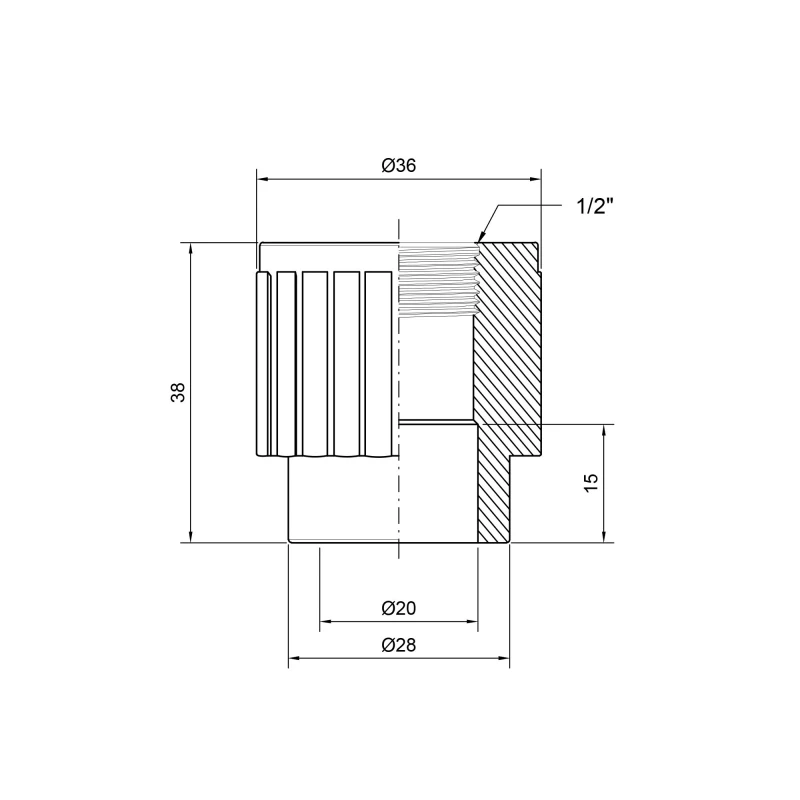 Муфта PPR Alfa Plast 20х1/2" ВР