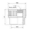 Муфта PPR Alfa Plast 40х1" 1/4 ВР