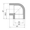 Кутик PPR Thermo Alliance 32, 90°