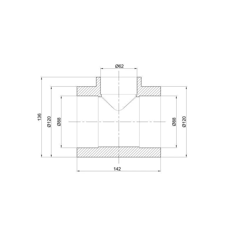 Тройник PPR Thermo Alliance 90х63х90