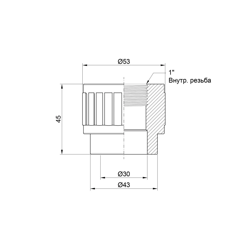 Муфта PPR Alfa Plast 32х1" ВР