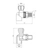 Кран кульовий радіаторний PPR Alfa Plast 20х1/2" кутовий