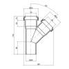 Трійник PPR каналізаційний TA Sewage 50, 45°