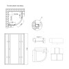 Душова кабіна Latwa SC80x80.SAT.MID.FR полукругла, скло Frost 4 мм + Душовий піддон KAPIELKA ST80x80x26, з панеллю Lidz