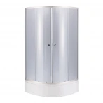 Lidz Latwa SC90x90.SAT.MID.GR Душевая кабина полукруглая, стекло тон. 4 мм + Lidz Душевой поддон KAPIELKA ST90x90x26, с панелью