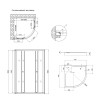 Душова кабіна Lidz Latwa SC90x90.SAT.LOW.FR, скло Frost 4 мм + Lidz Душовий піддон KAPIELKA ST90x90x15