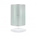 Набір Lidz душова кабіна Latwa SC80x80.SAT.LOW.FR, скло Frost 4 мм + піддон QT ROBIN