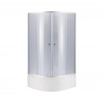 Lidz Latwa SC80x80.SAT.HIGH.GR Душевая кабина полукруглая, стекло тон. 4 мм + Lidz Душевой поддон KAPIELKA ST80x80x41, с панелью