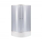 Lidz Latwa SC80x80.SAT.MID.GR Душевая кабина полукруглая, стекло тон. 4 мм + Lidz Душевой поддон KAPIELKA ST80x80x26, с панелью