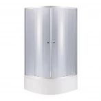 Lidz Latwa SC90x90.SAT.HIGH.GR Душевая кабина полукруглая, стекло тон 4 мм + Lidz Душевой поддон KAPIELKA ST90x90x41, с панелью