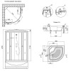 Душовий бокс Lidz Tani SB90x90.SAT.HIGH.GR, скло тоноване 4 мм