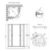 Набір Lidz душова кабіна Wieza SC80x80.SAT.LOW.L, скло Linie 4 мм + піддон Kupala