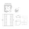 Душова кабіна Latwa SC90x90.SAT.MID.FR полукругла, скло Frost 4 мм + Душовий піддон KAPIELKA ST90x90x26, з панеллю Lidz