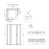 Комплект для душа Qtap: Душова кабіна Pisces 109-11SC5, квадрат, 90-105x90-105, скло 5мм Clear + Лінійний трап QT Dry FF304-600MBLA