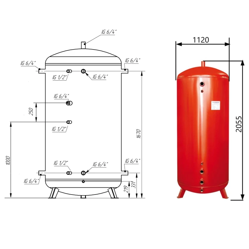 Теплоакумулятор Thermo Alliance TA-ТАМ-00 1500 (без ізоляції)