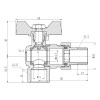 Кран кульовий "Американка" SD Forte 1/2" кутовий SF221W15