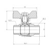 Кран кульовий SD Forte 1/2" ЗР для води (метелик) SF606W15