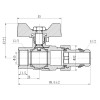 Кран кульовий "Американка" SD Forte 1/2" з антипротіканням прямий SF222W15