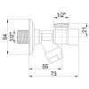 Кран приладовий буксовий Icma 1/2" кутовий №518