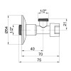 Кран приладовий буксовий Icma 1/2" кутовий №519