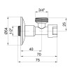 Кран приладовий буксовий Icma 1/2" х3/4" кутовий №519