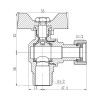 Кран кульовий з накидною гайкою SD Forte 1/2" ВЗ для води кутовий SF224W15