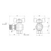 Кран кульовий "Американка" SD Plus 1/2" ВЗ кутовий SD222NW15PN40