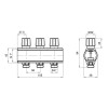 Колектор Icma з регулювальними вентилями 1" 3 виходи №1105 (Blue)