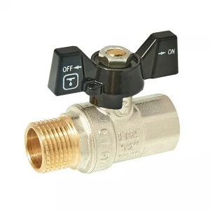 Кран кульовий ITAL PN40 1/2" ВЗ нікельований з ручкою-метеликом