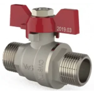 Кран кульовий V&G Optima 3/4" ЗЗ з ручкою-метеликом червоний