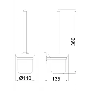 Ершик туалетный FRAP F1910 настенный хромированный
