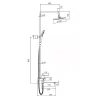 F2467-6 душ. система 3х функц. поворот. вилив лат. корпус Ø35 (чорний)** {4}