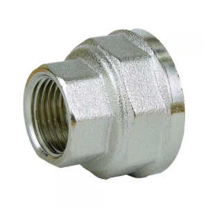 Муфта переходная VLMZ латунная никелированная 3/4" ВВ * 1/2" ВВ восьмигранная