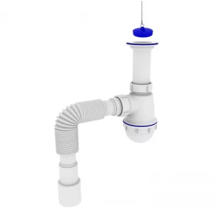 Сифон для кухонной мойки KRONO PLAST M-1050 1/2" с резьбовым выпуском и гибкой трубой Ø40х40/50