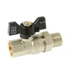 Кран кульовий ITAL PN40 1/2" прямий нікельований з напівзгоном