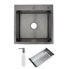 ID 5050-G мийка одинар.500x500x215мм, (3.0/0.8мм), сифон, дозатор, кошик, PVD Grey {1/1}