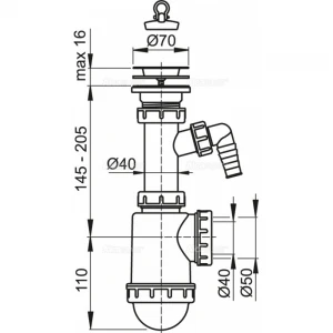 A441Р Кухня 1 1/2*d70 нерж.+пралка, без випуску {20}