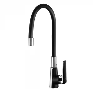Смеситель для кухни FRAP F4457 с гибким изливом черный/хром