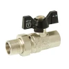 Кран кульовий ITAL PN40 1/2" прямий нікельований з напівзгоном