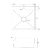 ID 5050-G мийка одинар.500x500x215мм, (3.0/0.8мм), сифон, дозатор, кошик, PVD Grey {1/1}