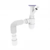 Сифон для кухонної мийки KRONO PLAST У-1550 1 1/2" з литим випуском та відведенням до пральної машини Ø40х40/50