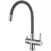 Смеситель для кухни GAPPO G4398-30 с гибким изливом серый/хром
