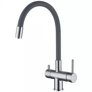 Смеситель для кухни GAPPO G4398-30 с гибким изливом серый/хром